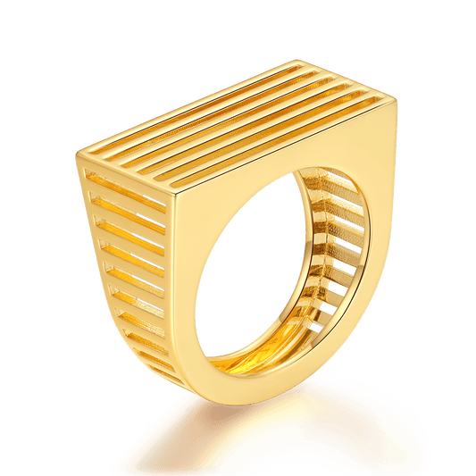 Striped Signet Ring